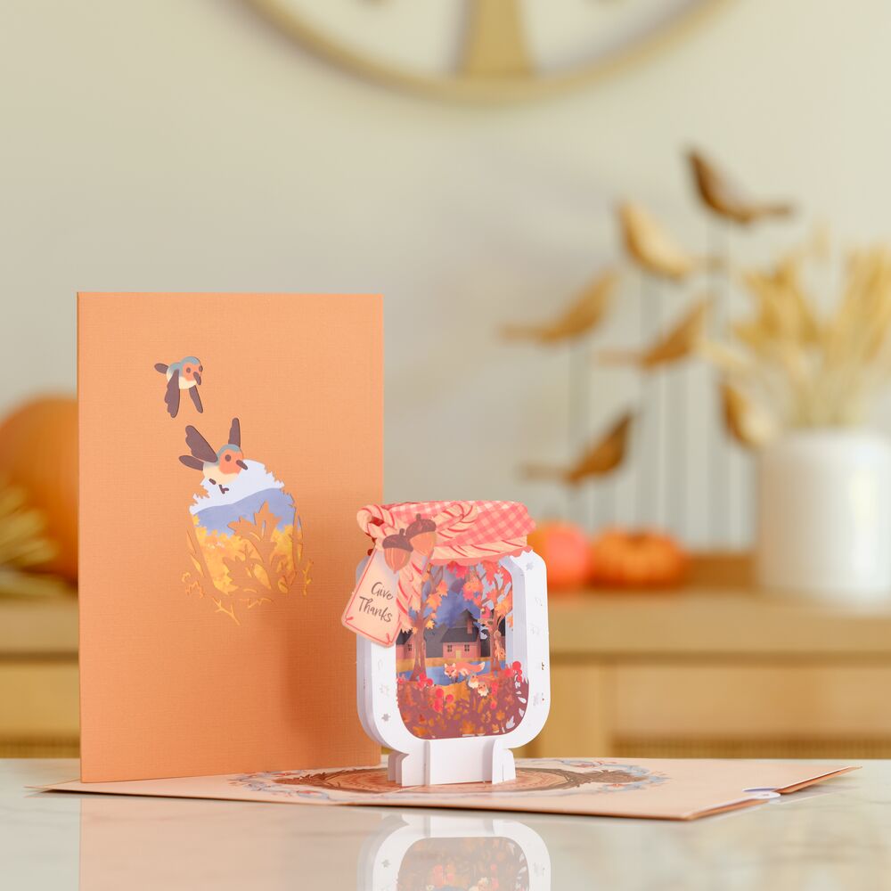 Give Thanks Fall Jar Pop-Up Card