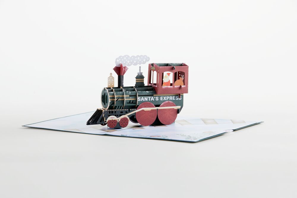 Santa Christmas Train Pop-Up Card