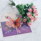Handcrafted Paper Flowers: Pink Roses (12 Stems) with Monarch Butterfly Pop-Up Card