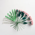 Handcrafted Paper Flowers: Pink Roses (6 Stems) with Monarch Butterfly Pop-Up Card