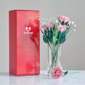 Handcrafted Paper Flowers: Pink Roses (6 Stems) with Monarch Butterfly Pop-Up Card