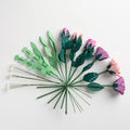 Handcrafted Paper Flowers: Pink & Purple Roses (6 Stems)
