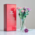 Handcrafted Paper Flowers: Pink & Purple Roses (6 Stems)