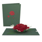 Red Rose Bloom Pop-Up Card