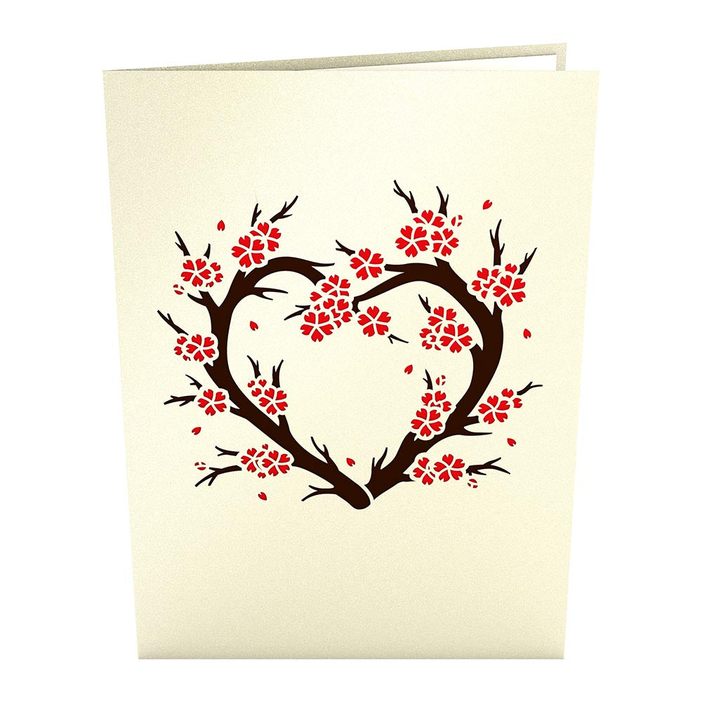 Red Sakura Tree Pop up Card