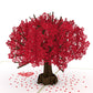 Red Sakura Tree Pop up Card