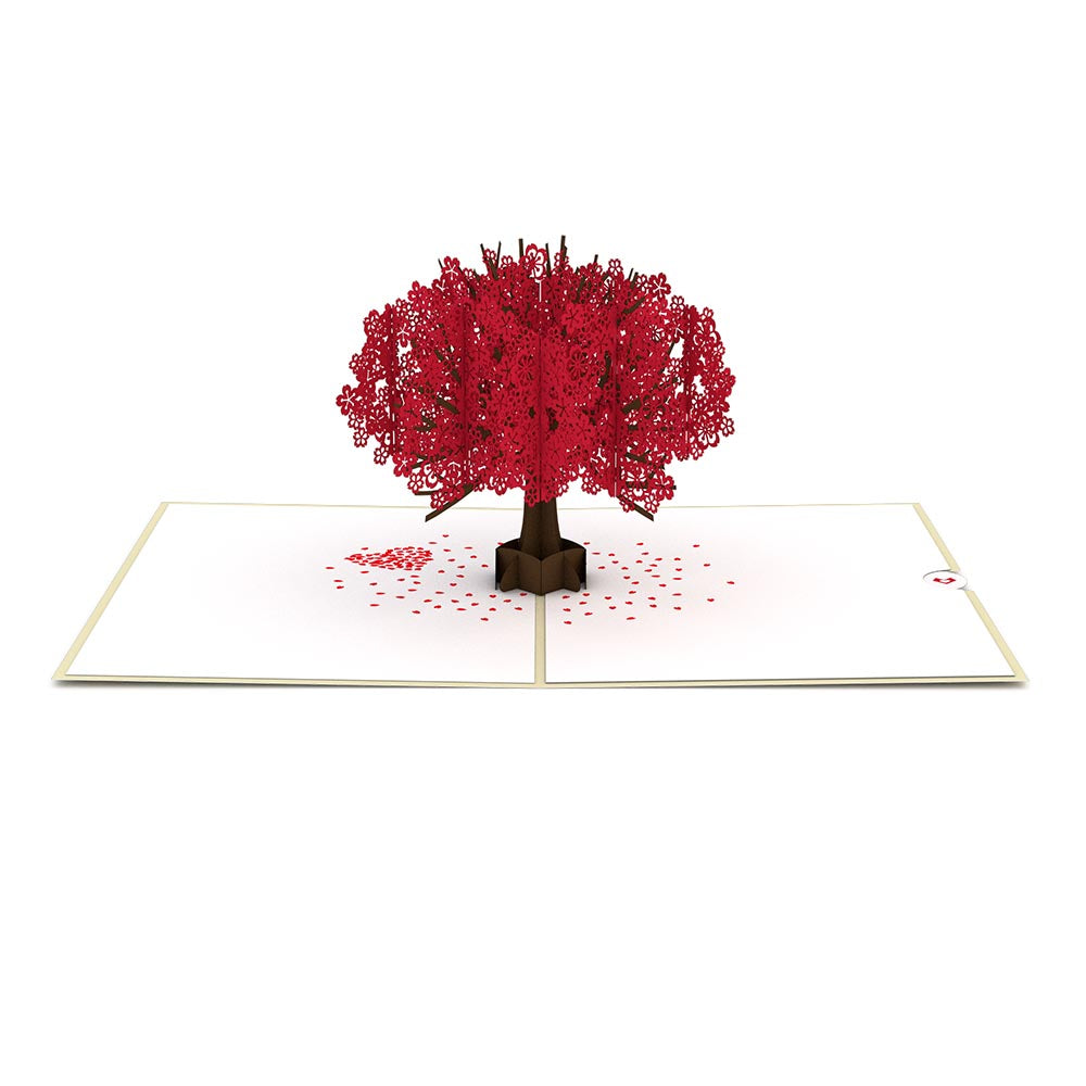 Red Sakura Tree Pop-Up Card