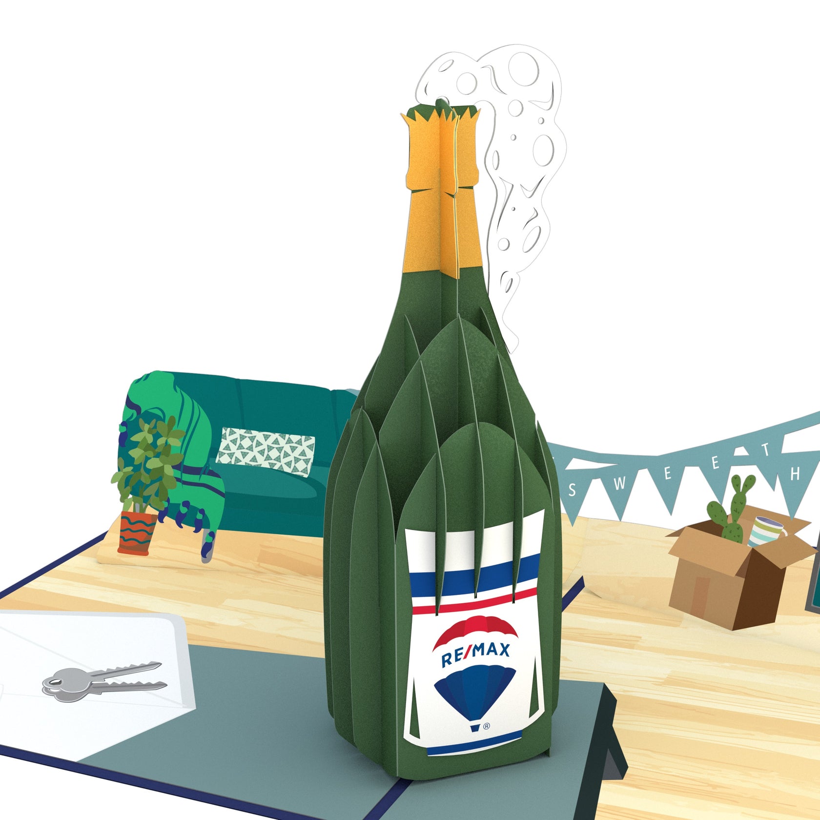 RE/MAX® New Home Champagne PopUp Card Lovepop