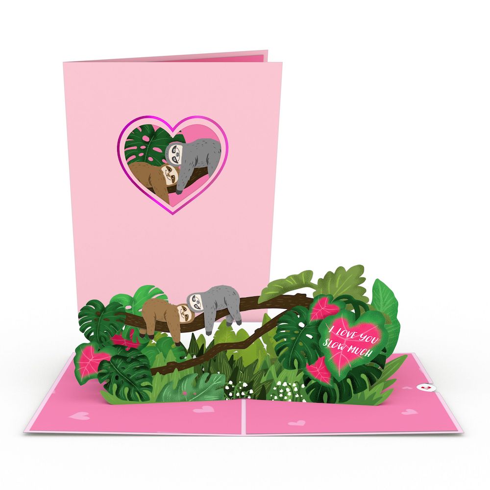 I Love You Sloths Pop-Up Card