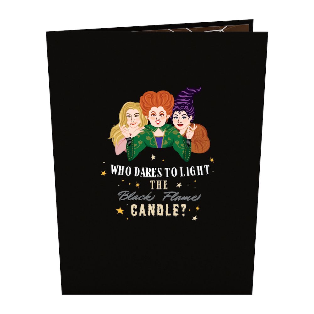 Disney Hocus Pocus Black Flame Candle Pop-Up Card