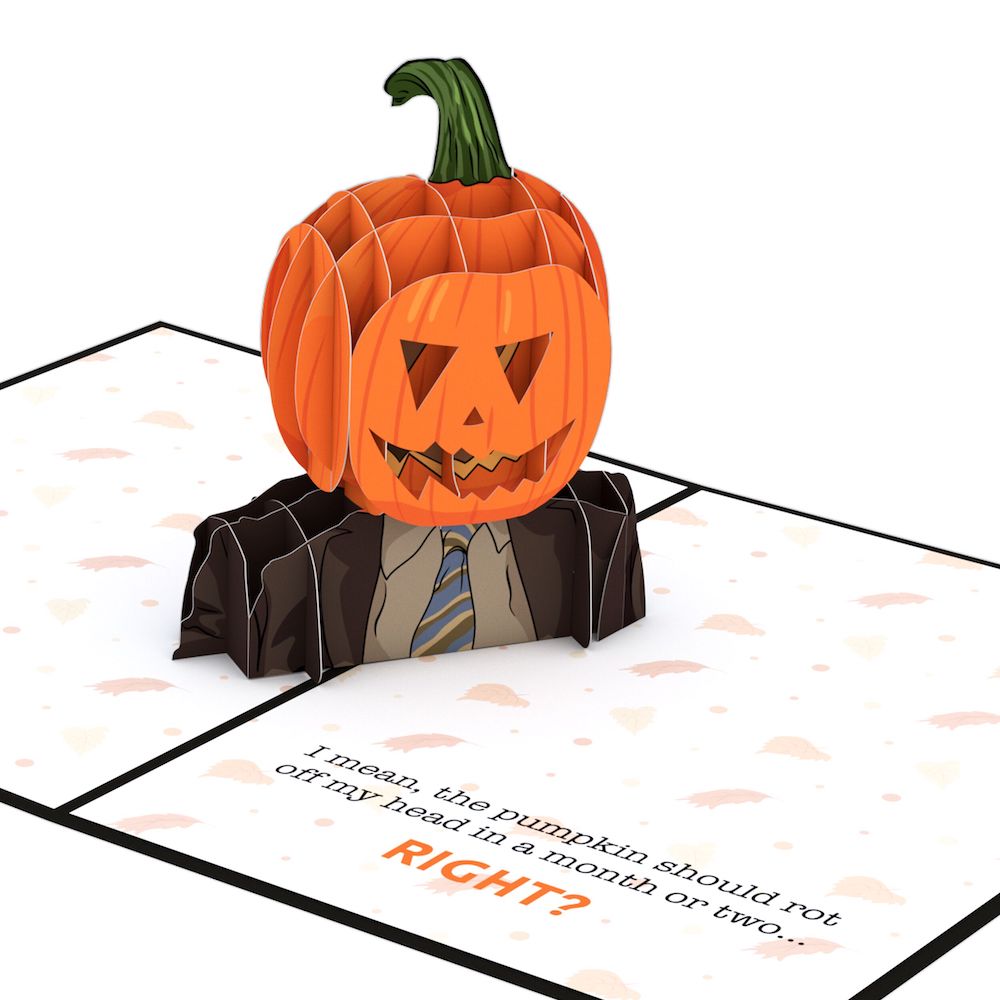 The Office Pumpkin Head Halloween Pop-Up Card