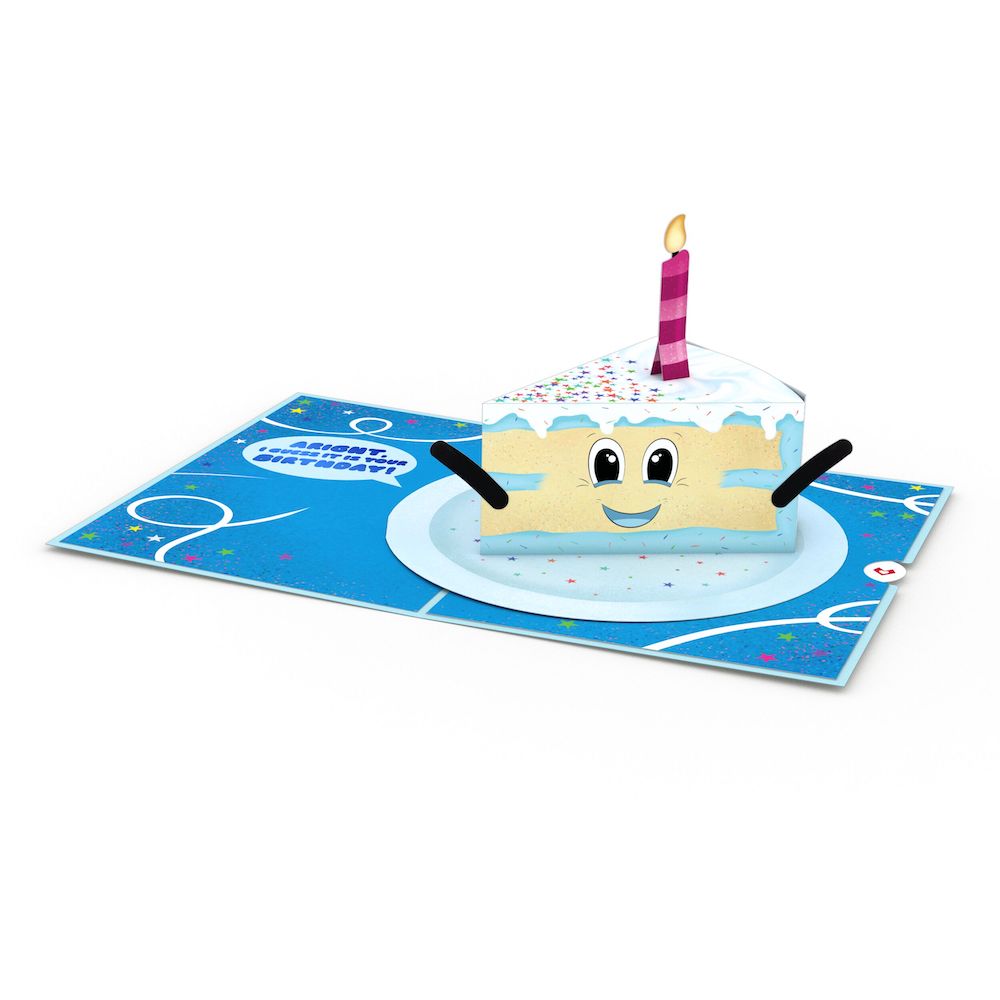 Whimsical Birthday Cake Slice Pop-Up Card