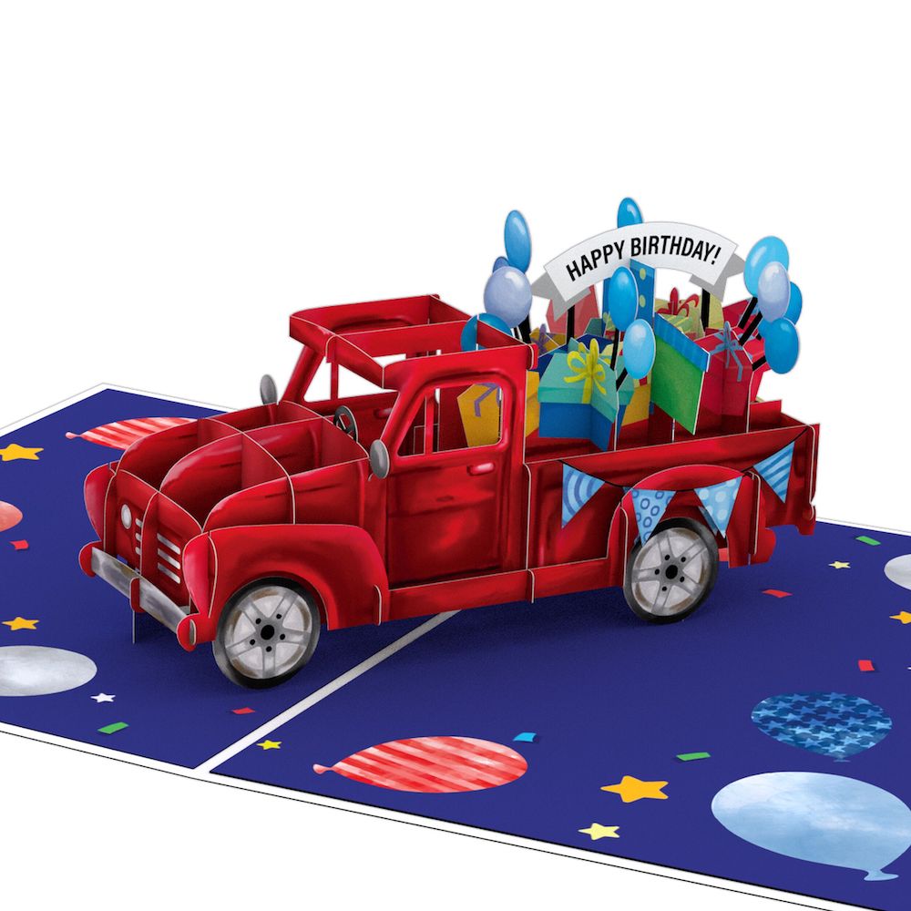 Truckloads of Birthday Wishes Pop-Up Card