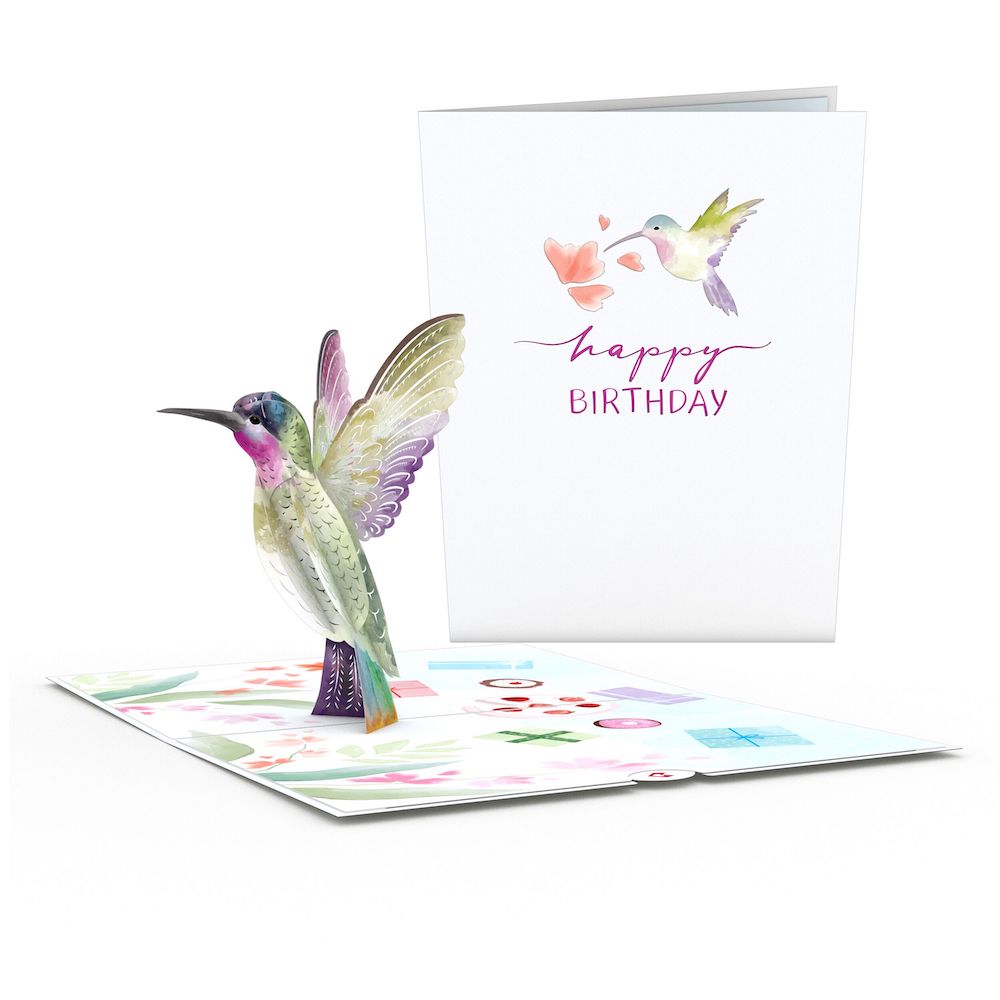 Watercolor Rose & Hummingbird Birthday Bundle