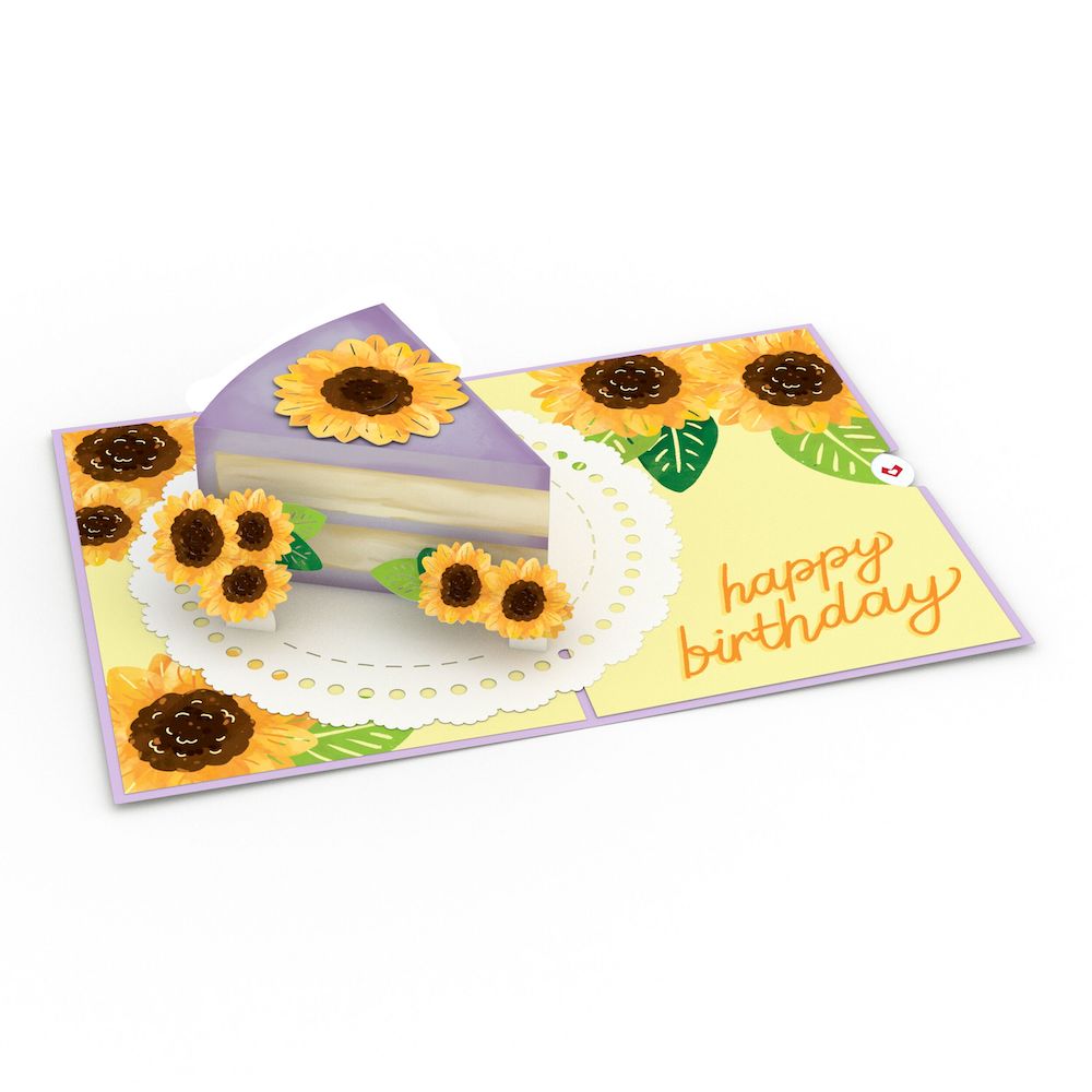 Sunflower Birthday Cake Slice Pop-Up Card