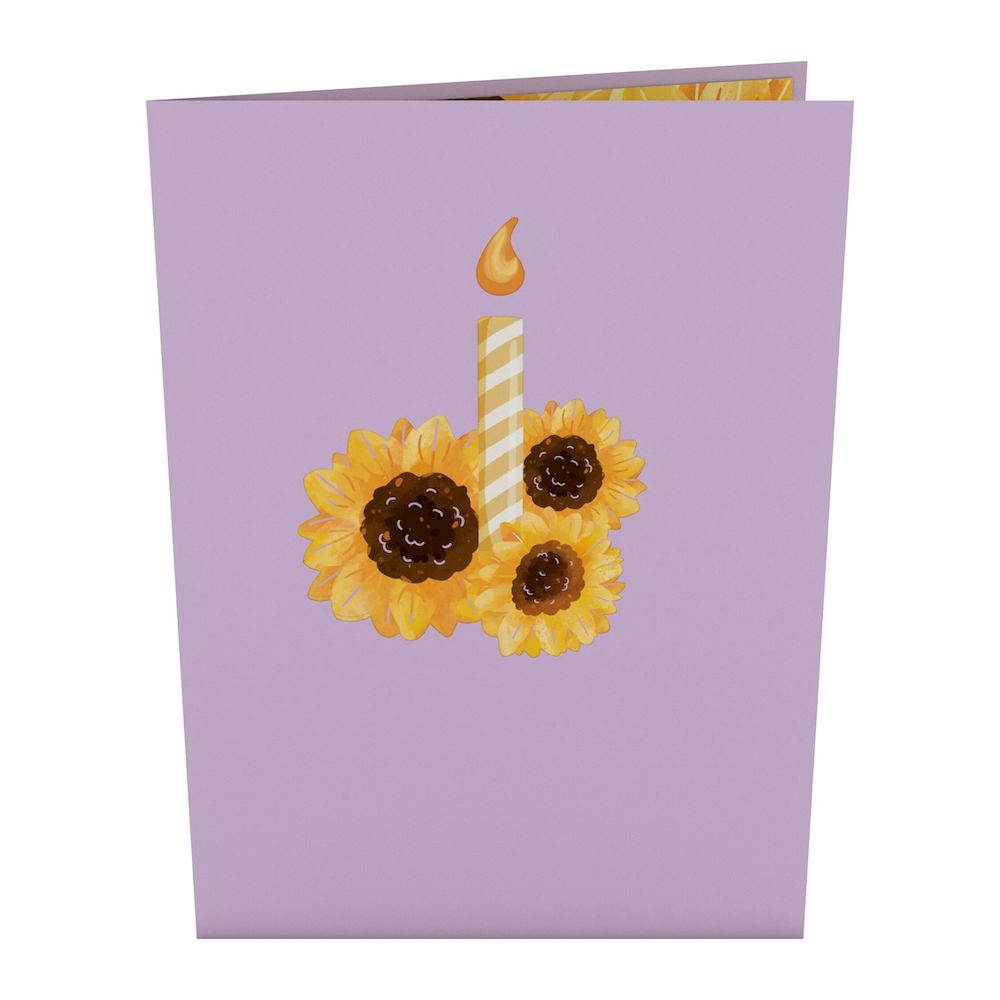 Sunflower Birthday Cake Slice Pop-Up Card