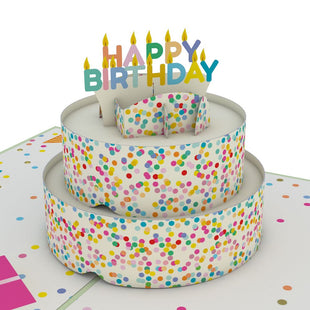 Sprinkles Birthday Cake Pop-Up Card