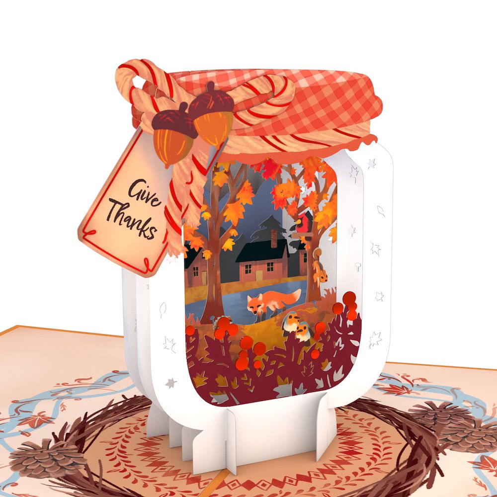 Give Thanks Fall Jar Pop-Up Card