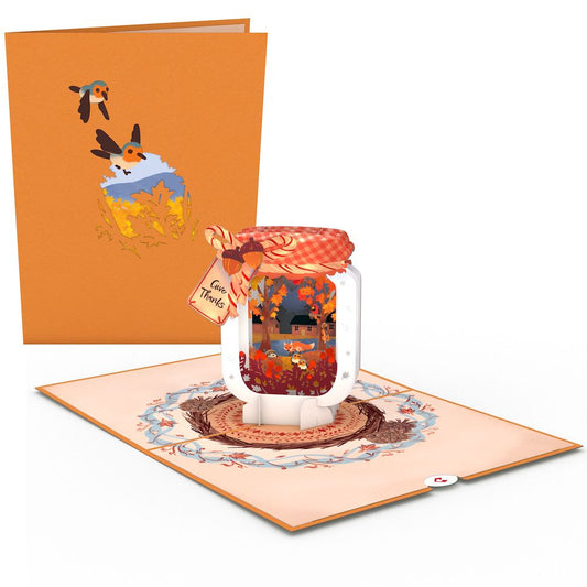 Give Thanks Fall Jar Pop-Up Card