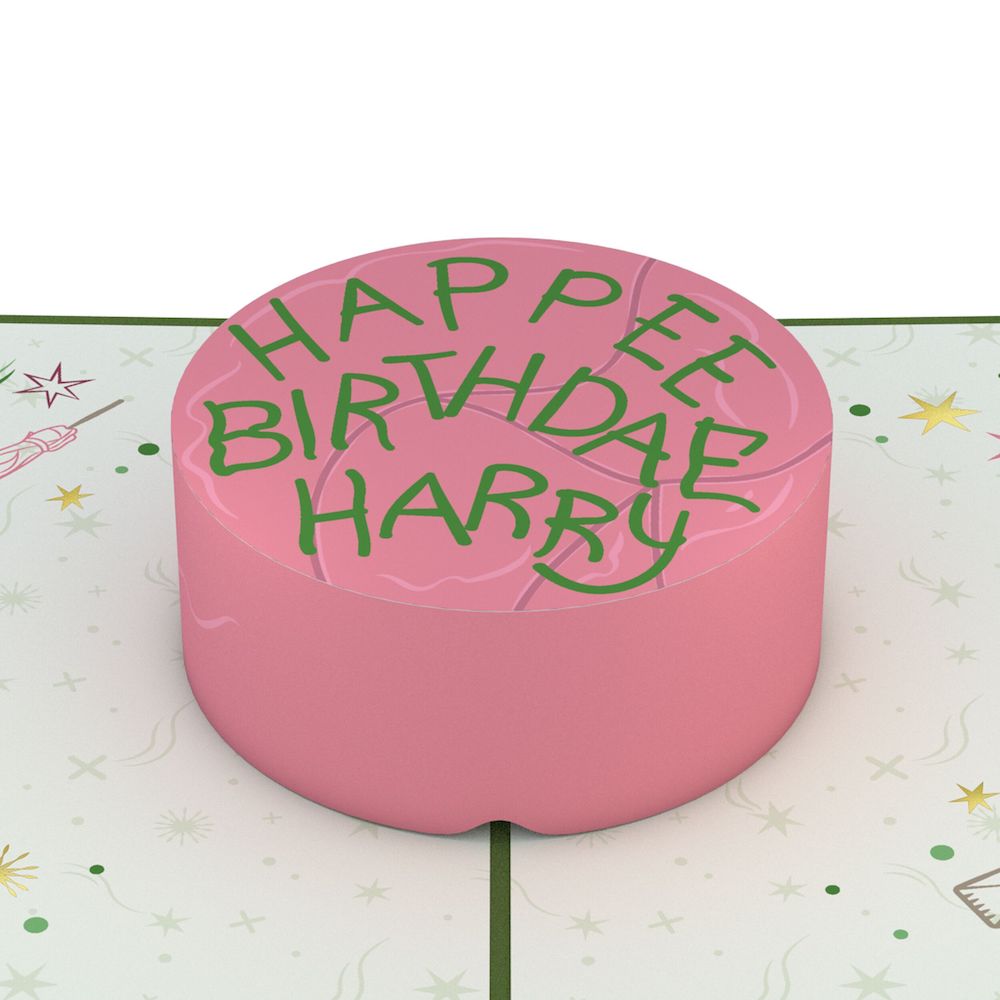 Harry Potter Happee Birthdae Cake Pop-Up Card