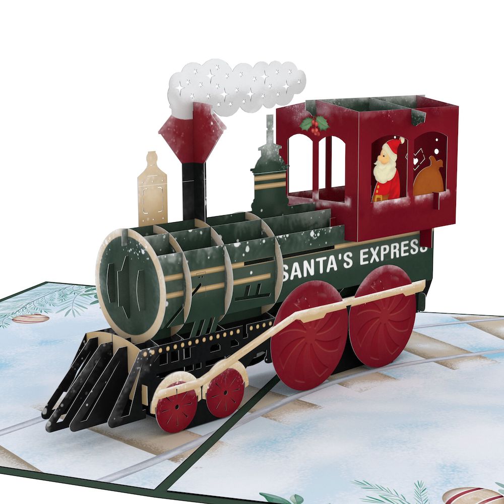 Santa Christmas Train Pop-Up Card