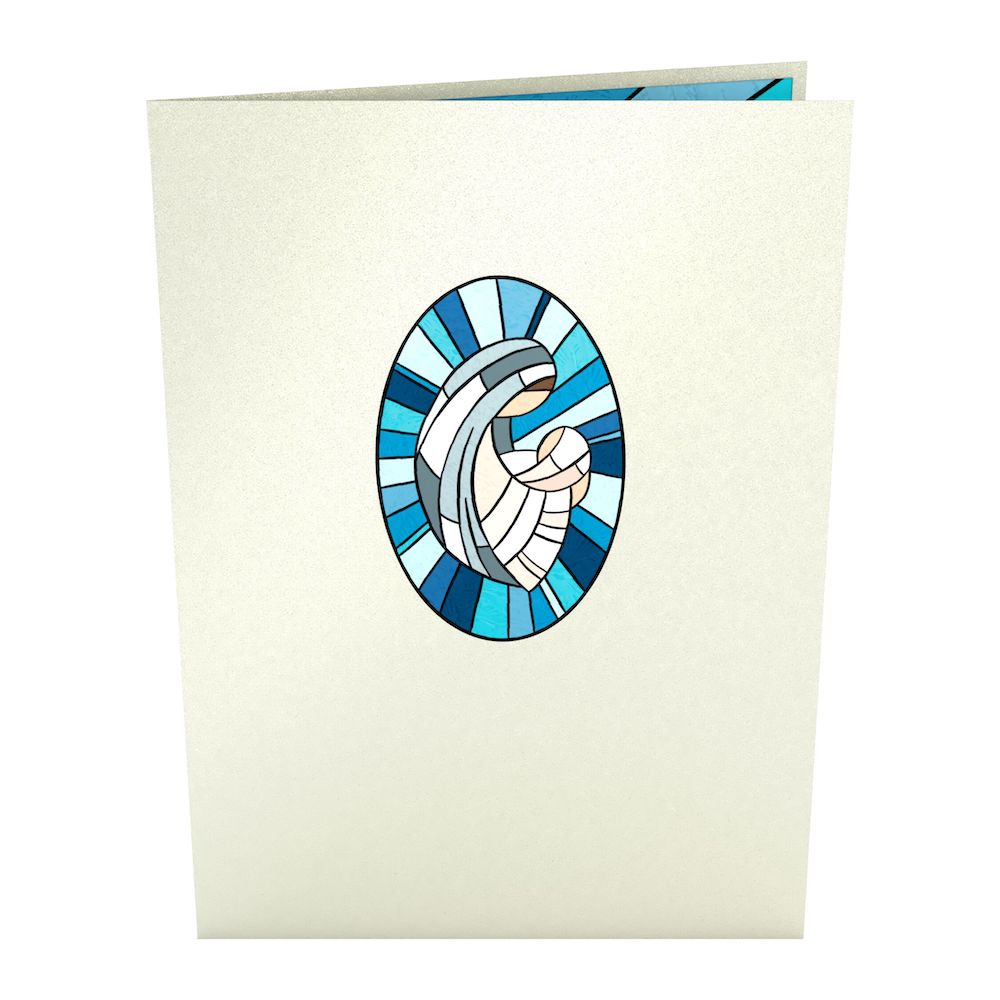Stained Glass Nativity Window Pop-Up Card