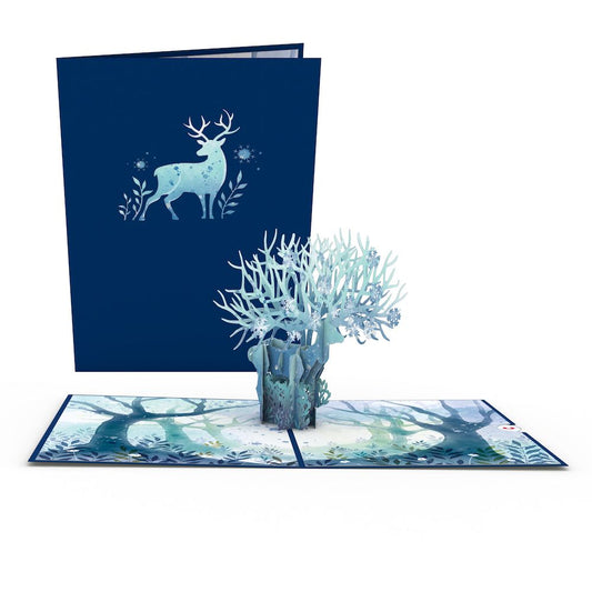 Winter Surreal Deer Pop-Up Card