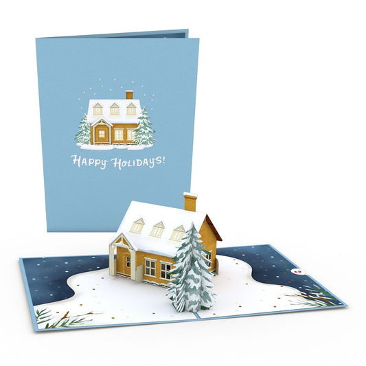 Happy Holidays House Pop-Up Card