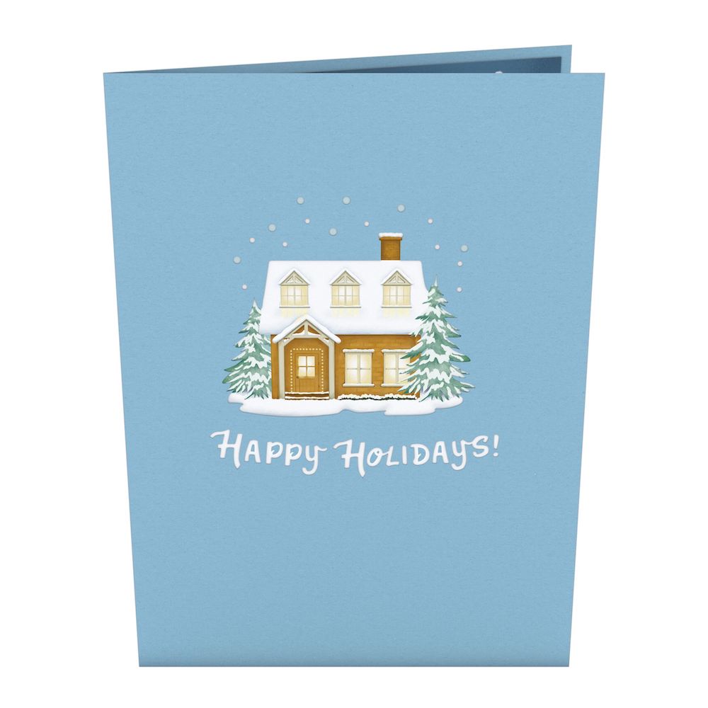 Happy Holidays House Pop-Up Card