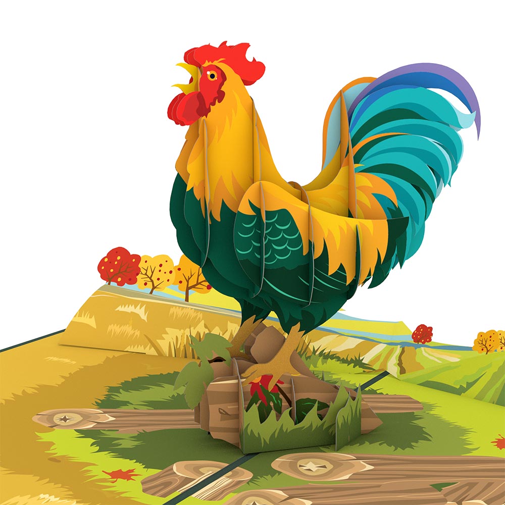 Rooster Pop-Up Card