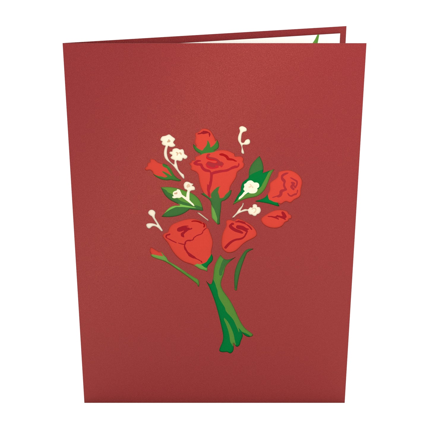 Red Rose Arrangement Pop-Up Card