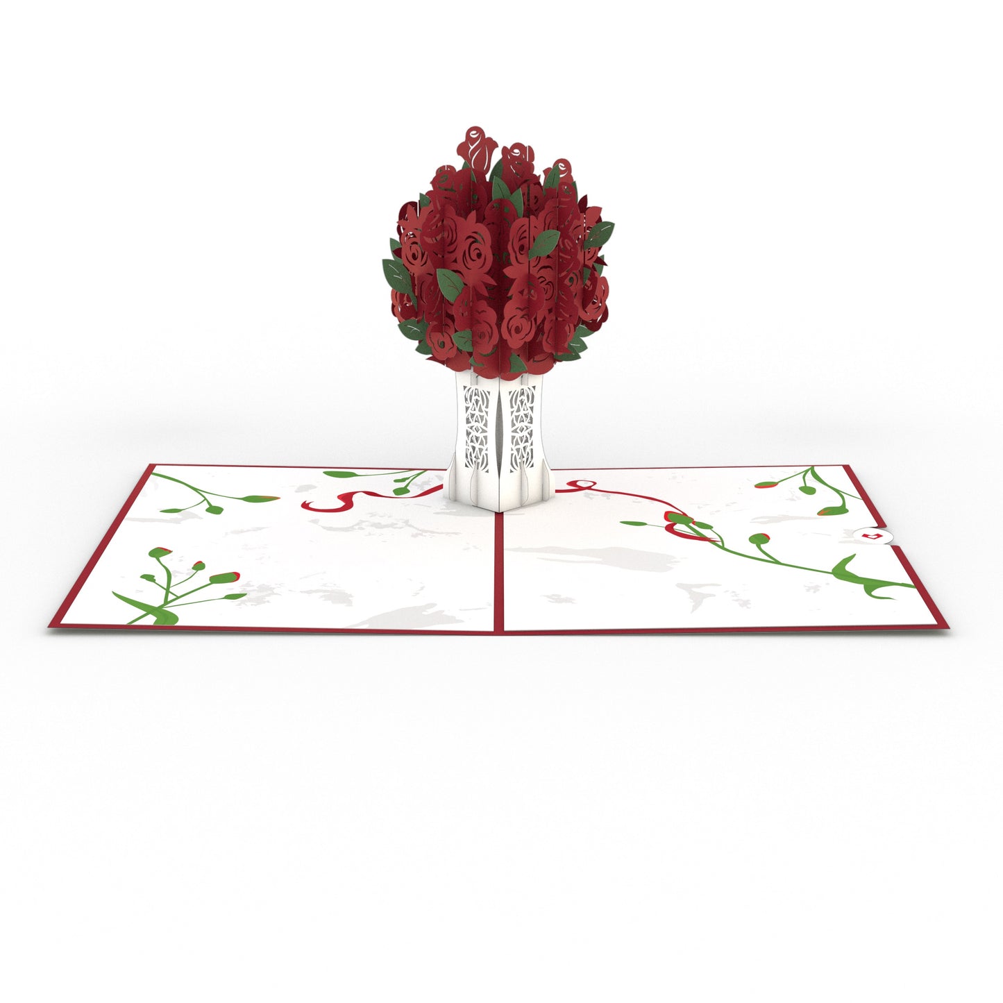 Red Rose Arrangement Pop-Up Card