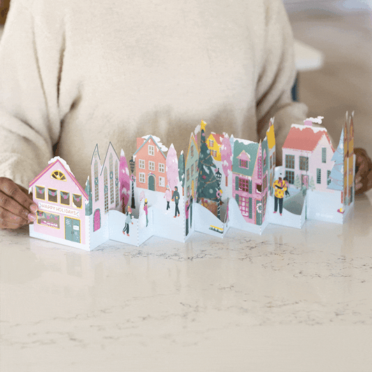 Happy Holidays Festive Village Loooooong Card™