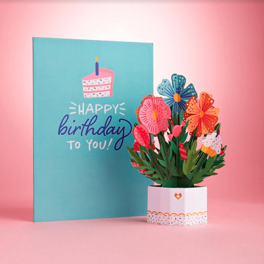 Happy Birthday Card with Mini Bouquet