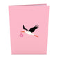 Stork Baby Pink Pop-Up Card