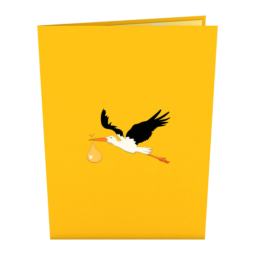 Stork Yellow Pop-Up Card