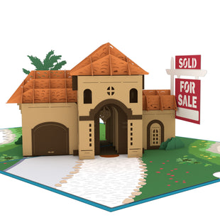 Stucco House for Sale Pop-Up Card