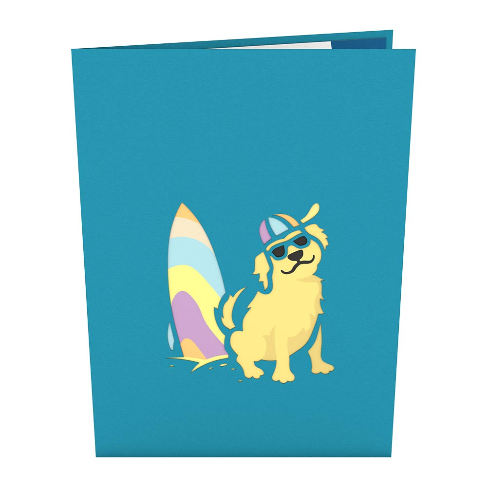 Surf Dog Pop up Card