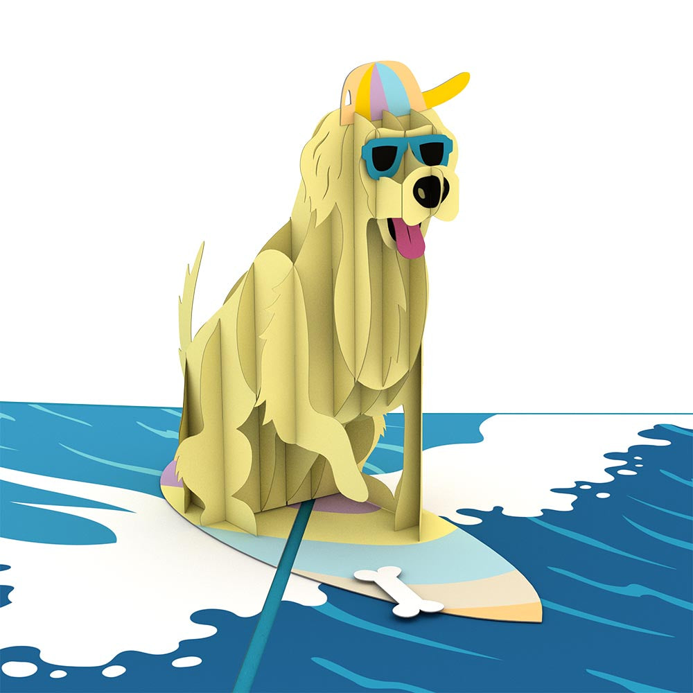 Surf Dog Pop up Card