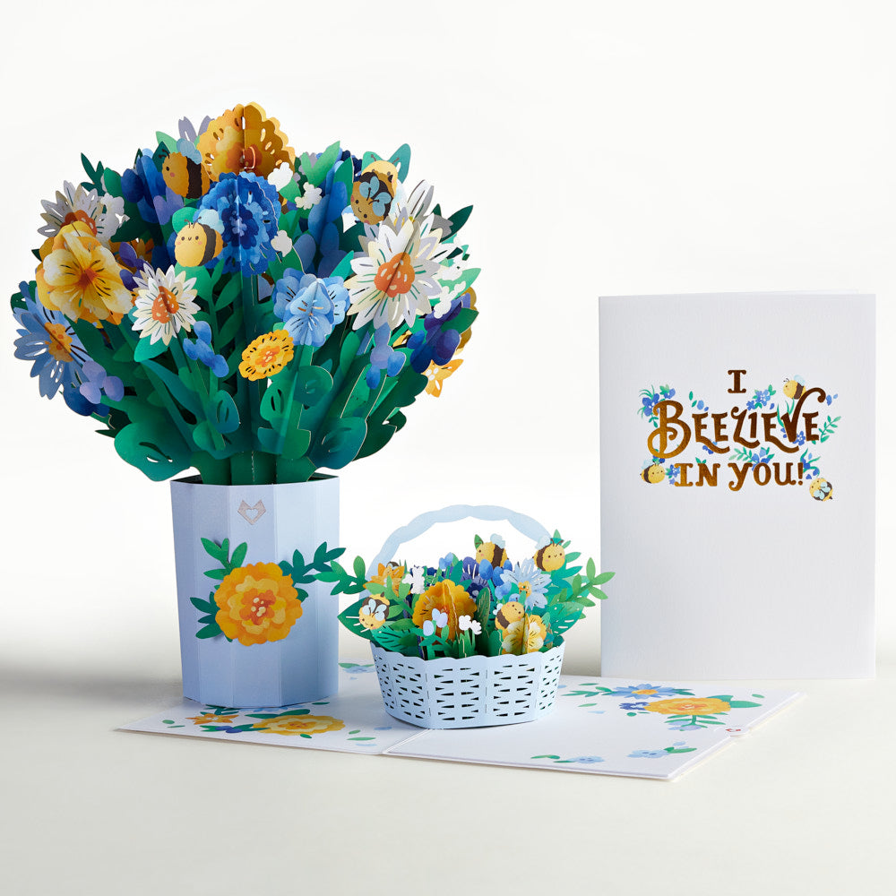 Beelieve Bee-utiful Flower Pop-Up Card & Bouquet Bundle