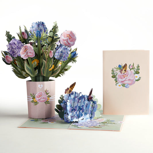 Hydrangea Butterfly Pop-Up Card & Bouquet Bundle