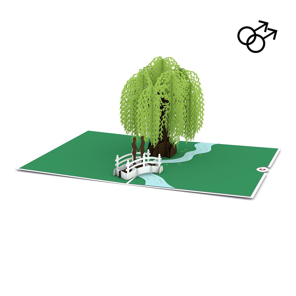 Willow Love Scene Pop Up LGBT Valentine's Day Card