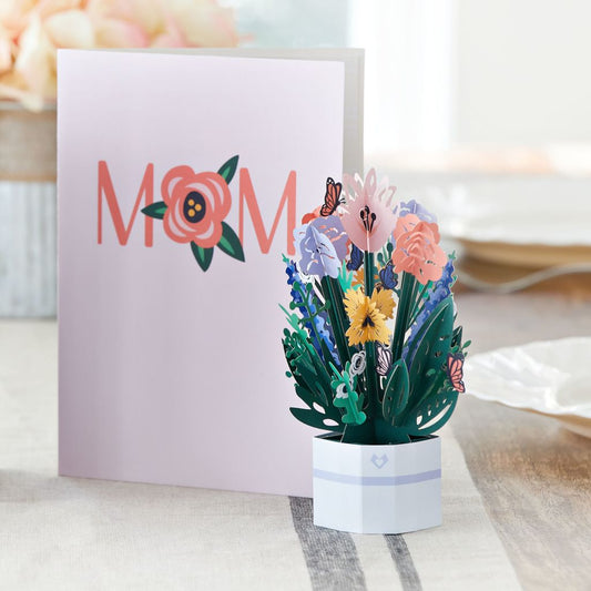 Mother's Day Flower Basket Card with Mini Bouquet